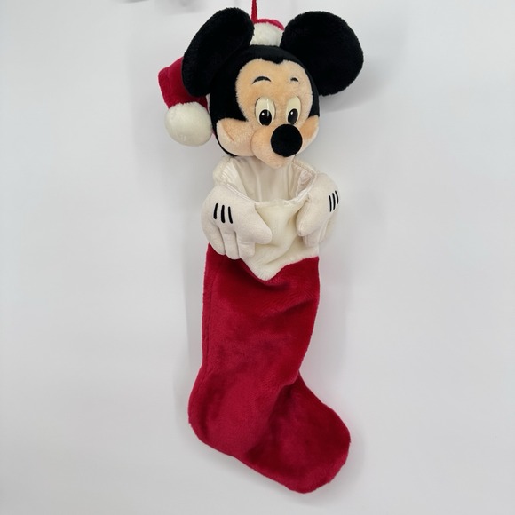 Walt Disney World Other - Vtg NWOT Mickey Mouse Plush 3D Christmas Stocking Disneyland Walt‎ Disney World